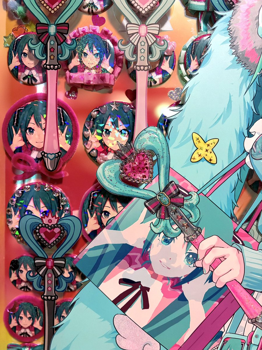 iximaxima's tweet photo. Magical idol: ミク推しミク
推し文化に愛を込めて！

夜撮影で画像暗いです。背景はピンクオーロラだよ。#iXima展 #初音ミク https://t.co/RayFWRhsmm