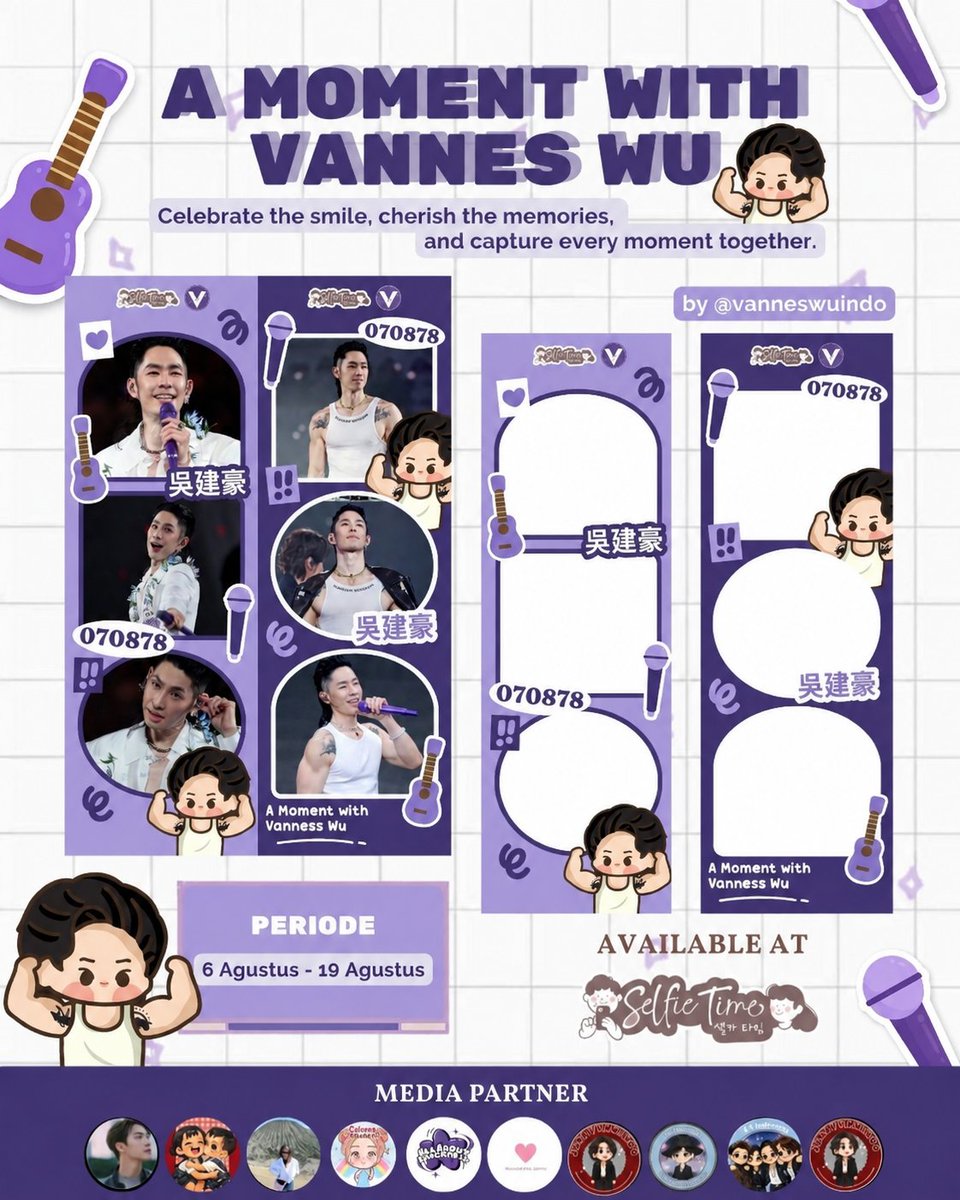 selfietimeid's tweet photo. Penggemar Vanness Wu Indonesia merapat~ 😍

Kamu masih bisa merayakan ultah Vannes Wu sambil foto pakai frame spesial dari @vannesswuindo 💜

Framenya sudah bisa dipakai mulai 6-19 Agustus 2026 aja, jadi jangan sampai kelewatan ya!

#selfietimeid #VannessWu #AMomentWithVannessWu https://t.co/gm9bh6N2Rs