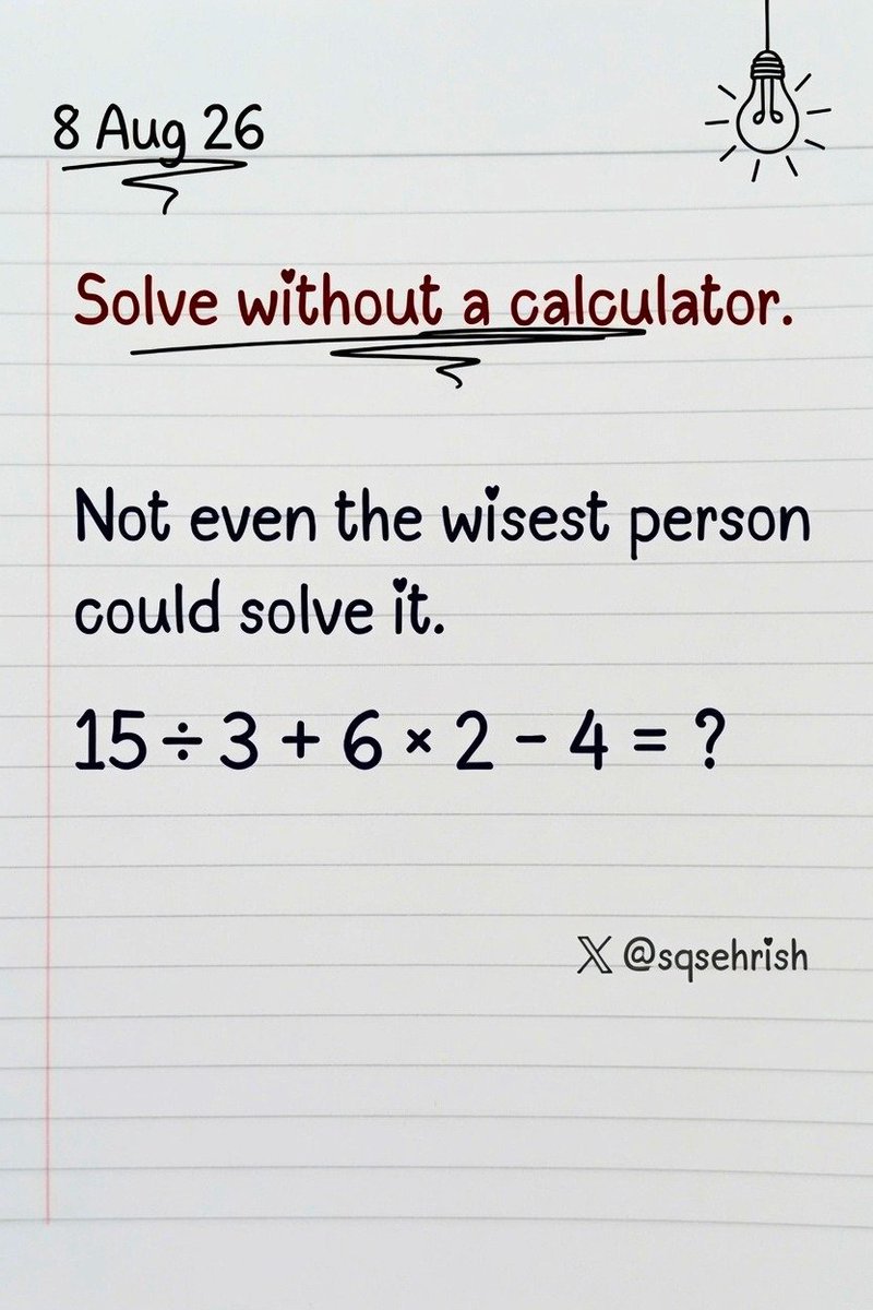 GeniusQuescctr's tweet photo. If calculators were banned, could you still do this?

Be honest https://t.co/yAPVfpxIc5