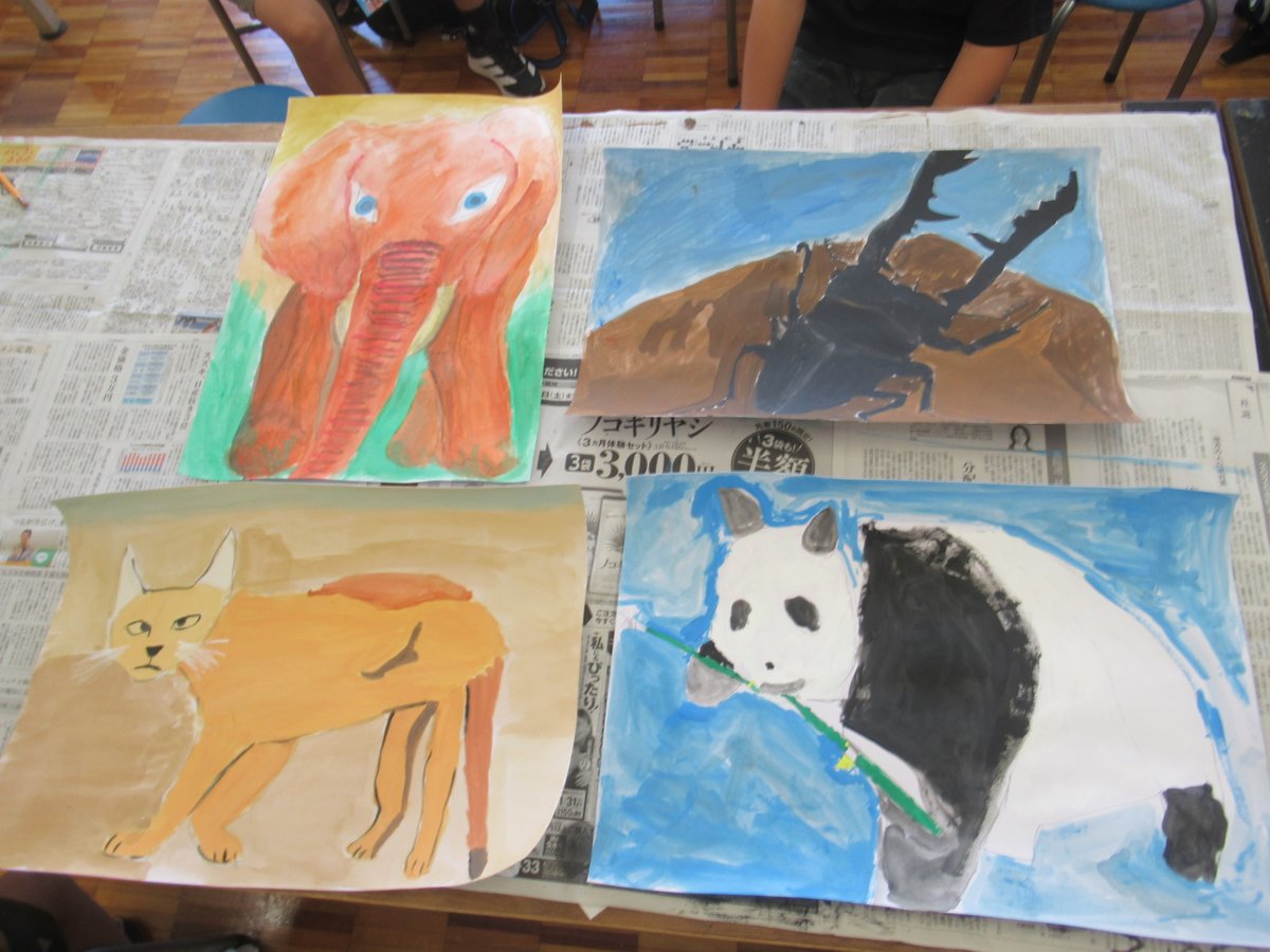 tsujisgk's tweet photo. 「動物の絵の描き方①②」講座を開催しました。みんな集中して動物の絵を仕上げることができました‼️大満足の笑顔がたくさん見られました☺️😁😊
#辻交流館　#こども講座 　#夏休み　#動物の絵 https://t.co/Z5g7MsaFey