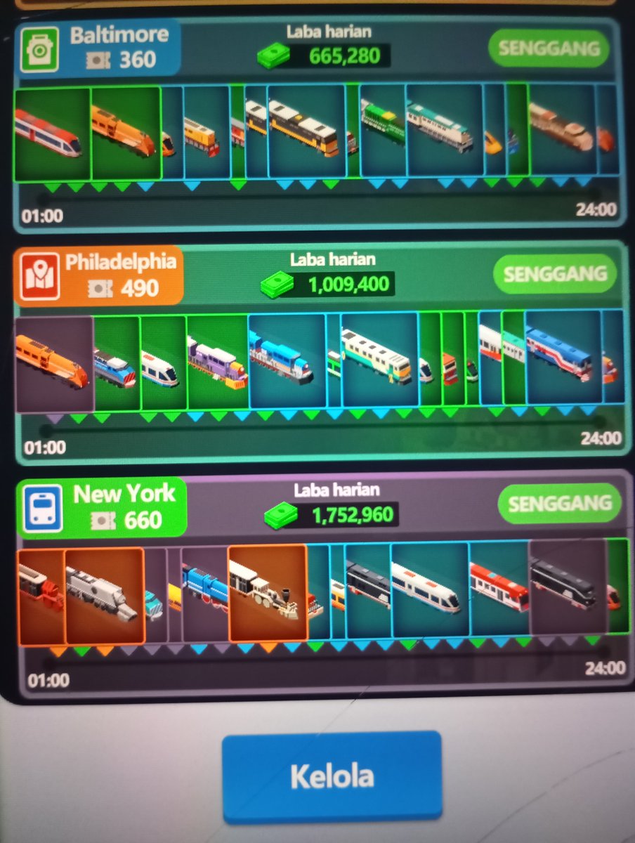 park_dyra's tweet photo. Nama gamenya Idle Train Empire, bisa download gratis di play store.
Seru sih, cuma beberapa hari udah tamat gw main game ini, dah mentok semua🤣😭 awalnya sih pgn gak pake nonton iklan, tpi gemes jadi ya nonton iklan, max 60s doank. Cuma upgrade2nya lama pas akhir2. Lainnya cepet https://t.co/nYstNhNbxT