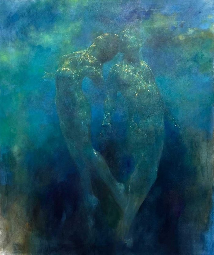 GuernseyJuliet's tweet photo. "I would live in your love as the sea-grasses live in the sea,
Borne up by each wave as it passes, drawn down by each wave that recedes."
#BornOnThisDay Sara Teasdale

#GM #LoveLovers 

🖌Bill Bate 🇬🇧Interconnected 

Tag ↕️ https://t.co/VYV21nfaVT