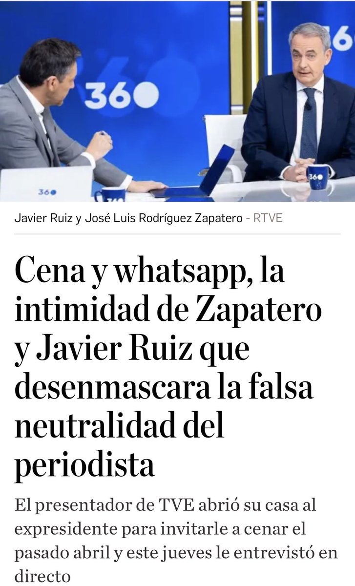 Christiccp's tweet photo. @Ruiz_Noticias @rtve @Josepablo_ls @MananerosTVE Habrá que darte las gracias por blanquear al mafioso y corrupto de Zapatero.

Si hay más periodistas como @Ruiz_Noticias  que manchan el buen nombre de la carrera, pobre país. https://t.co/X6cPHx1m6m