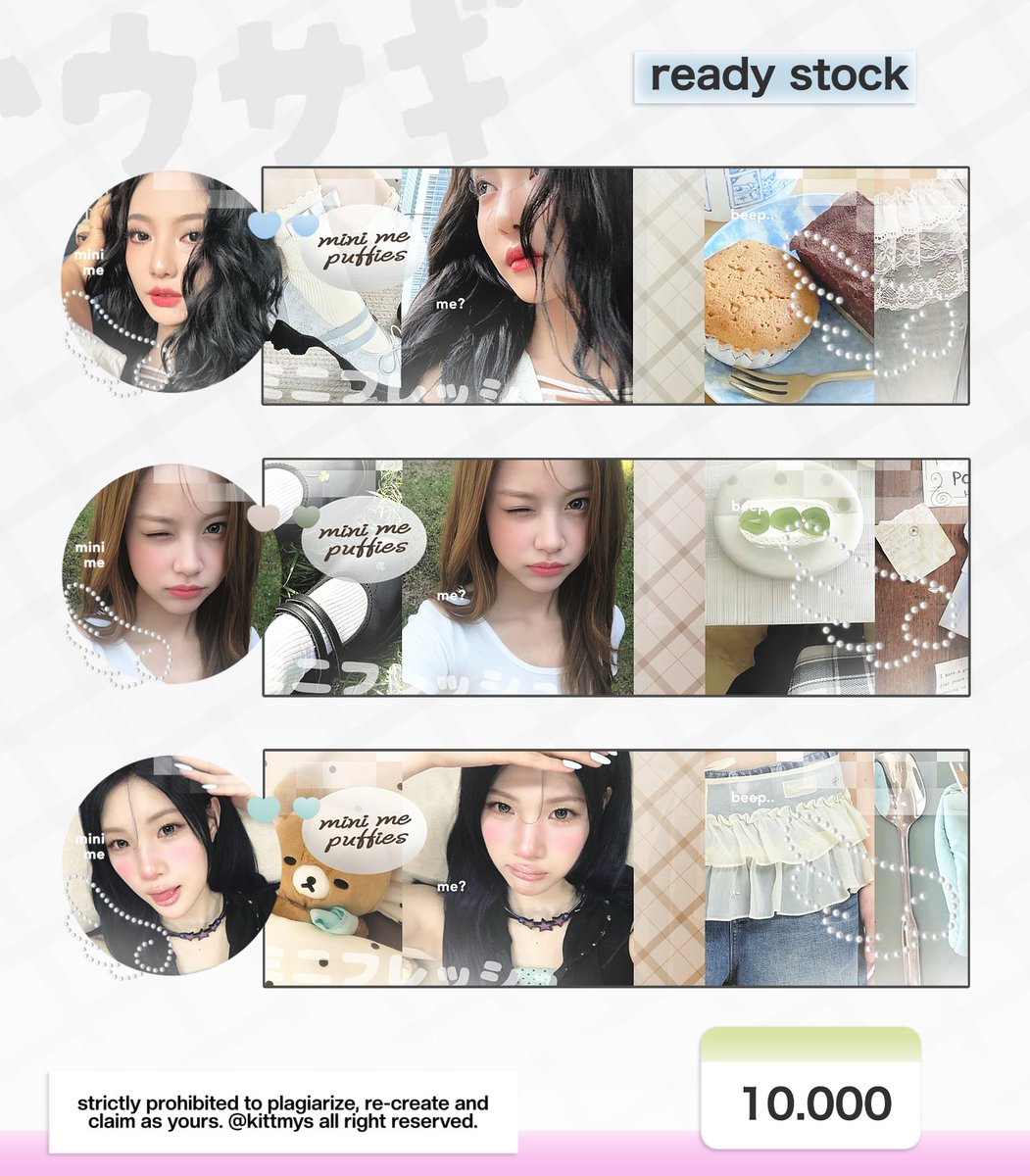 kittmys's tweet photo. help repost? thankyou 🪡 #zonauang 

henlou! aku ada layout ready stock puffies 🪽wonyoung wonhee carmen ningning juun >___< https://t.co/6qawjCY7cA / each avail retext nick &amp; QRIS! 

📞 take thru dm or tele https://t.co/rkXCuPFTYv https://t.co/YVILVdGwDu