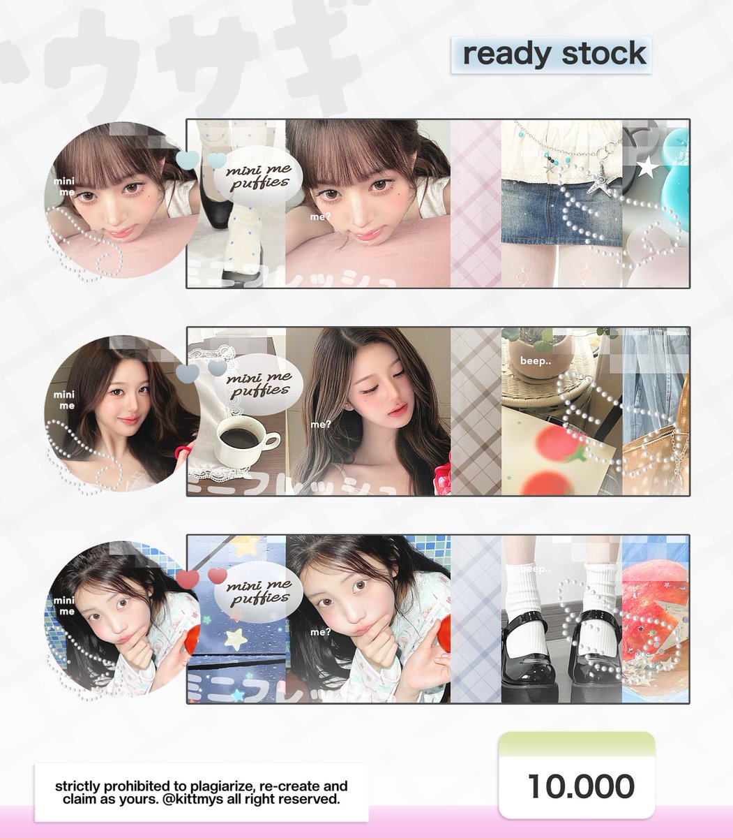 kittmys's tweet photo. help repost? thankyou 🪡 #zonauang 

henlou! aku ada layout ready stock puffies 🪽wonyoung wonhee carmen ningning juun >___< https://t.co/6qawjCY7cA / each avail retext nick &amp; QRIS! 

📞 take thru dm or tele https://t.co/rkXCuPFTYv https://t.co/YVILVdGwDu