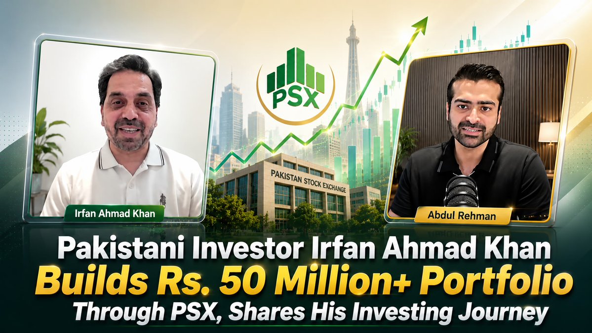 PsxUpdates0's tweet photo. پاکستانی انویسٹر عرفان احمد خان نے PSX میں 5 کروڑ روپے سے زائد کا پورٹ فولیو بنا لیا، اپنی انویسٹنگ جرنی شیئر کردی

پاکستانی انویسٹر عرفان احمد خان نے تقریباً ایک دہائی کی مسلسل اور ڈسپلن کے ساتھ کی جانے والی انویسٹنگ کے ذریعے پاکستان اسٹاک ایکسچینج میں 5 کروڑ روپے سے زائد مالیت کا پورٹ فولیو بنا لیا ہے اور ان کے مطابق وہ اپنے فنانشل فریڈم کے ہدف کو بھی مقررہ وقت سے پہلے حاصل کرچکے ہیں۔

عرفان احمد خان نے پاکستانی انویسٹنگ گائیڈ عبدالرحمان نجم کے فنانشل فریڈم پوڈکاسٹ میں اپنی انویسٹنگ جرنی شیئر کرتے ہوئے بتایا کہ کس طرح انہوں نے بتدریج رئیل اسٹیٹ سے اپنی توجہ ہٹا کر پاکستان اسٹاک ایکسچینج کو اپنی انویسٹمنٹ اسٹریٹجی کا مرکزی حصہ بنایا۔
Read: https://t.co/ukUN0OBQ6y
#PSX #Stocks @ARNOfficiall