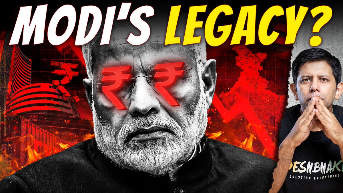 TheDeshBhakt's tweet photo. What will be Modi's legacy after he demits office?
Will he be remembered as the PM to brought 'acche din' & 'vikas' for people - or the man who tanked India's economy?? 
🚨The intensity & scale of student protests surprised the BJP Govt - but is just the beginning. The sheer scale of economic distress that is building up in India cannot be hidden by even Govt data now.
🚨When this anger will boil over - it will singe everyone. Yet the Govt is trying to censor the truth & going after dissenters - rather than solving the problem. The data is speaking loud and clear - will Modi NOW look at the flashing red alarm signals?? 
New Ep Out - https://t.co/eAiEk1nWBM