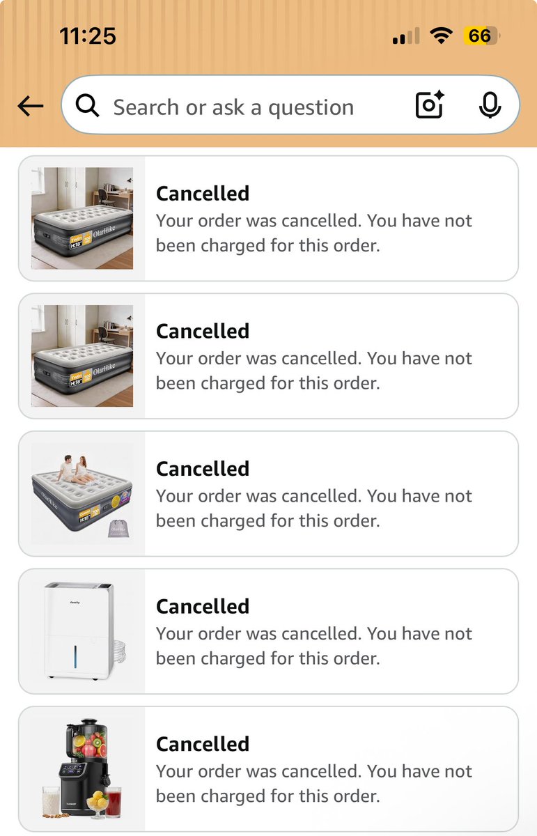 soFRESHsoMJ's tweet photo. @Pricerrors My orders got canceled 😔 https://t.co/BL6a73msVq