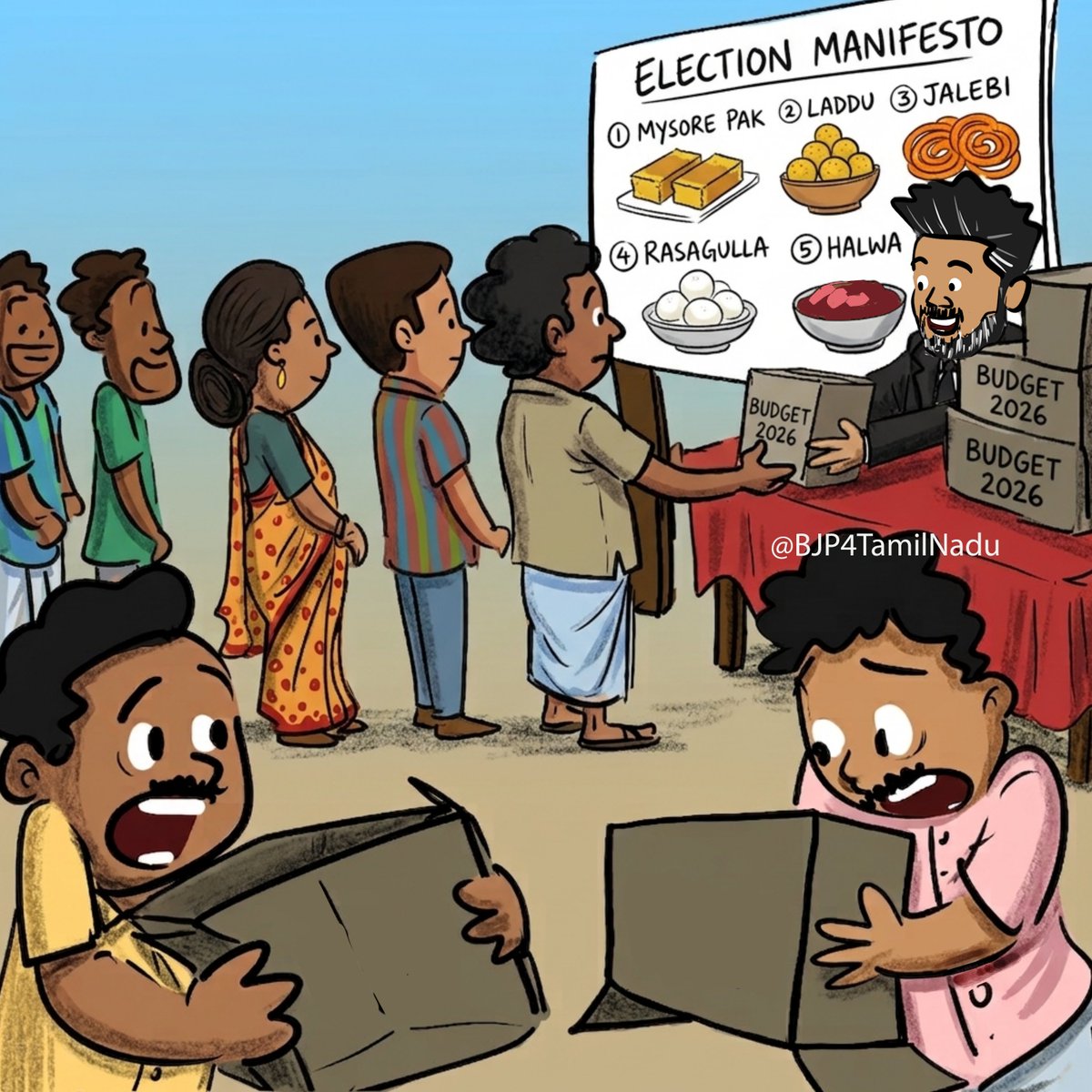BJP4TamilNadu's tweet photo. தேர்தலில் சொன்ன முக்கிய வாக்குறுதிகள் எதுவுமே பட்ஜெட்டில் இல்லாமல், மக்களுக்கு அல்வா கொடுத்துள்ளார் முதல்வர் திரு. @TVKVijayHQ அவர்கள்..! https://t.co/5JF4Zo2I27