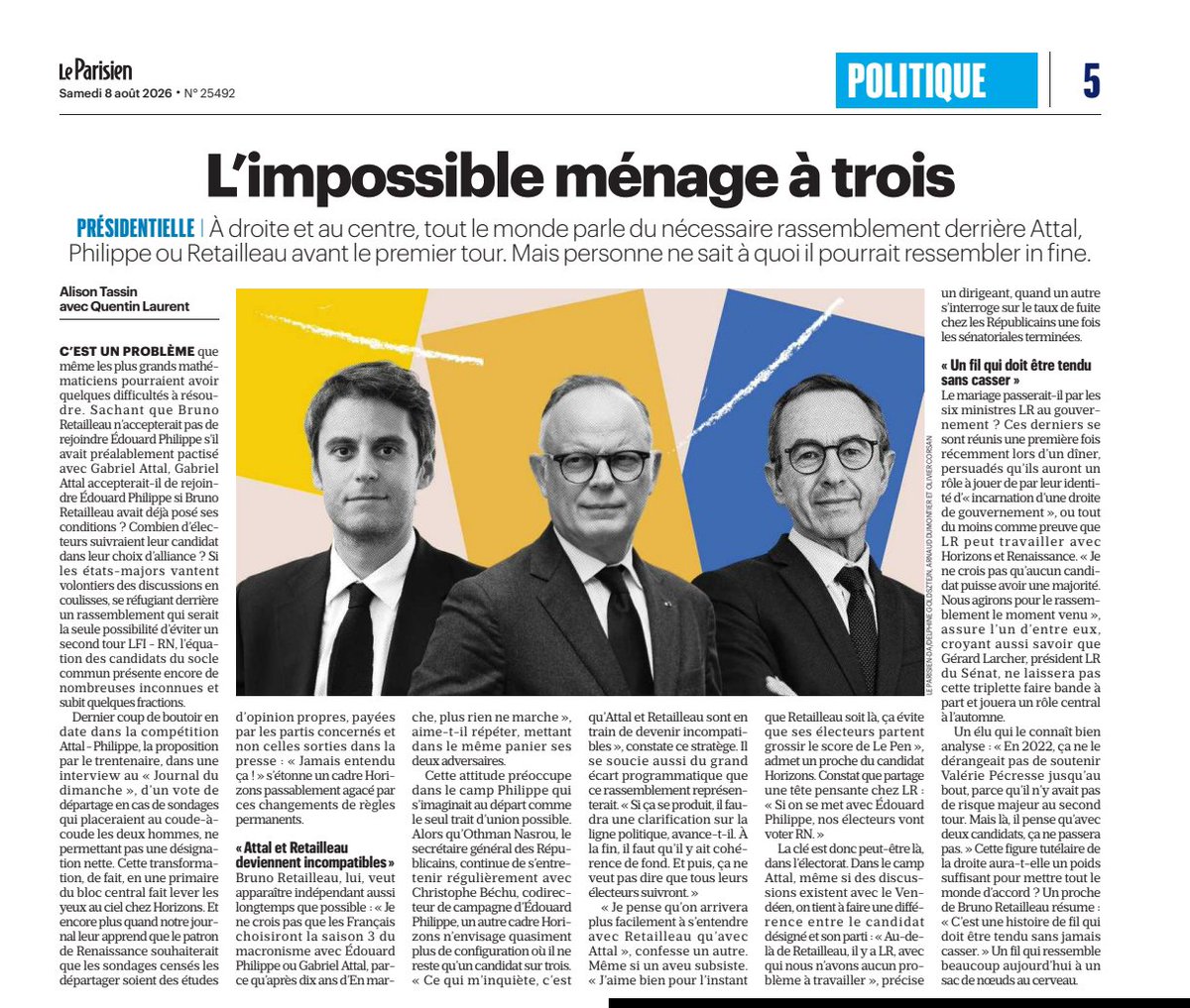 BFLORIMOND's tweet photo. Bonjour à tous presse du jour @le_Parisien évitez les nœuds au cerveau votez @davidlisnard #lagagne #FFL🇫🇷 https://t.co/XwDSV1BuQx