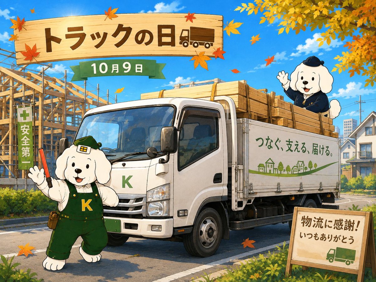 kanai1963's tweet photo. おはようございます☀️
今日は「トラックの日」🚚
私たちの仕事も、製品を必要な場所へ届けてくれる物流の力に支えられています。
今日も安全運転・安全第一で！

#トラックの日
#企業公式と繋がりたい
#企業公式相互フォロー
#企業公式つぶやき部 https://t.co/Lk45Zc9PTK