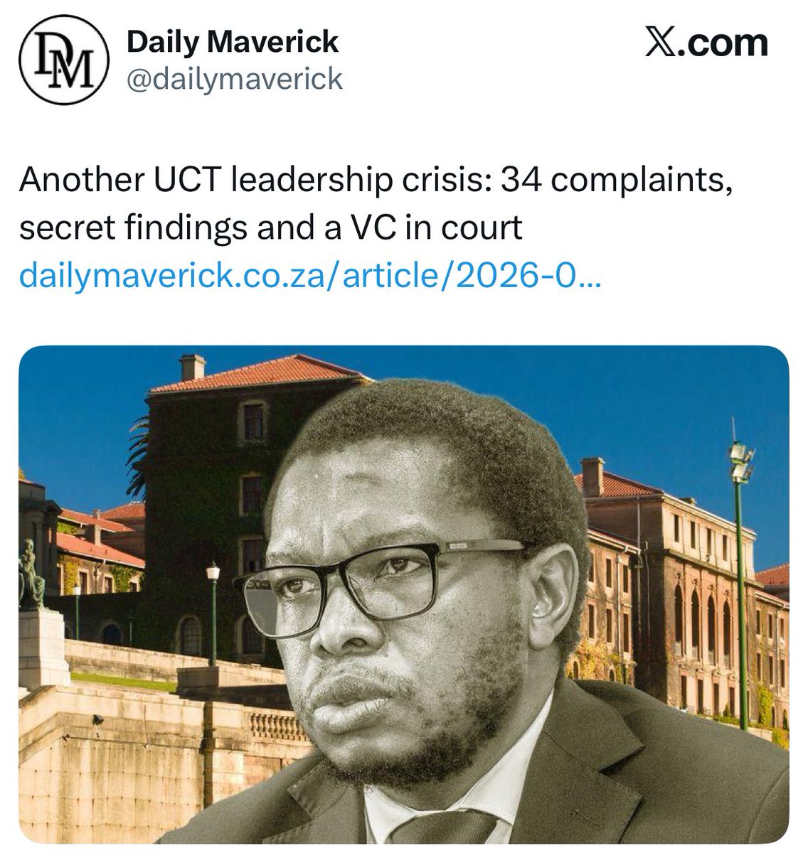 SihleLonzi's tweet photo. We have not received the full report of what is happening at UCT between the Vice-Chancellor and the University Council.

However, once we start hearing of secret investigations and secret reports, we are inclined to instinctively side with the VC, Prof Mosa Moshabela.

We have seen this movie before. When the powers that be want to victimise and remove a Black Vice-Chancellor, they start by defaming their character.

Former Council Chairperson, Babalwa Ngonyama, and Vice-Chancellor, Prof Mamokgethi Phakeng, were victims of these witch-hunts.

We will process the matter through Parliament’s Portfolio Committee on Higher Education.