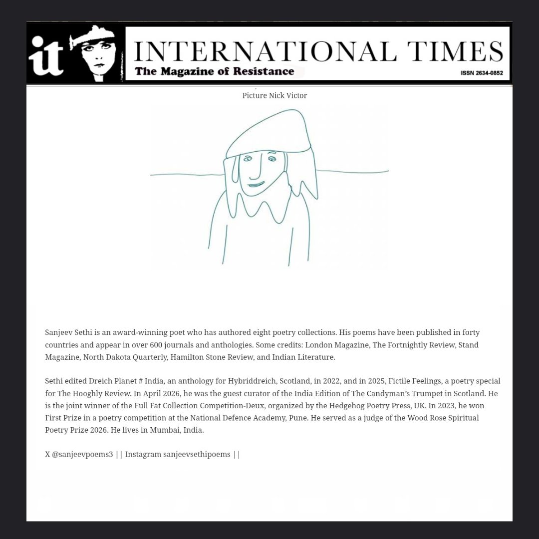 sanjeevpoems3's tweet photo. International Times, based in the UK, has just published my poem. I'm sharing it with you — my thanks to Nick Victor. https://t.co/NTZbL5vROD