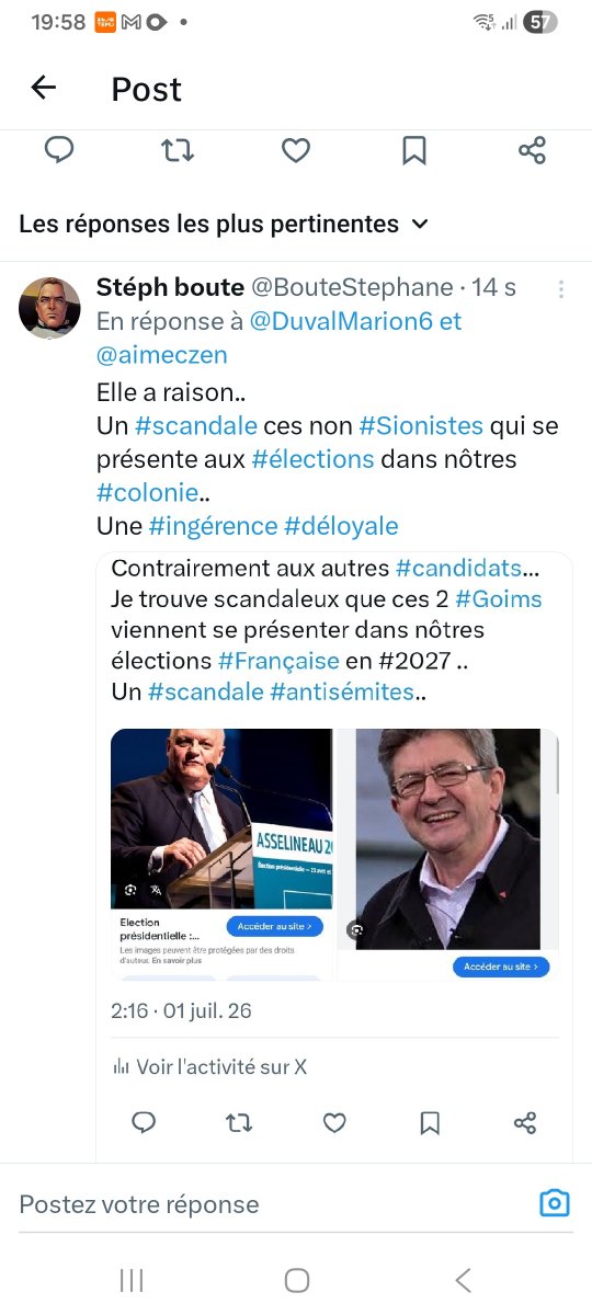 BouteStephane's tweet photo. @Renardpaty Asselineau leurs fait peur, pour la même raison que Melenchon..
Vous ne comprenez rien à l #ingérence les #Goims ... https://t.co/ULY0QoqtJ2