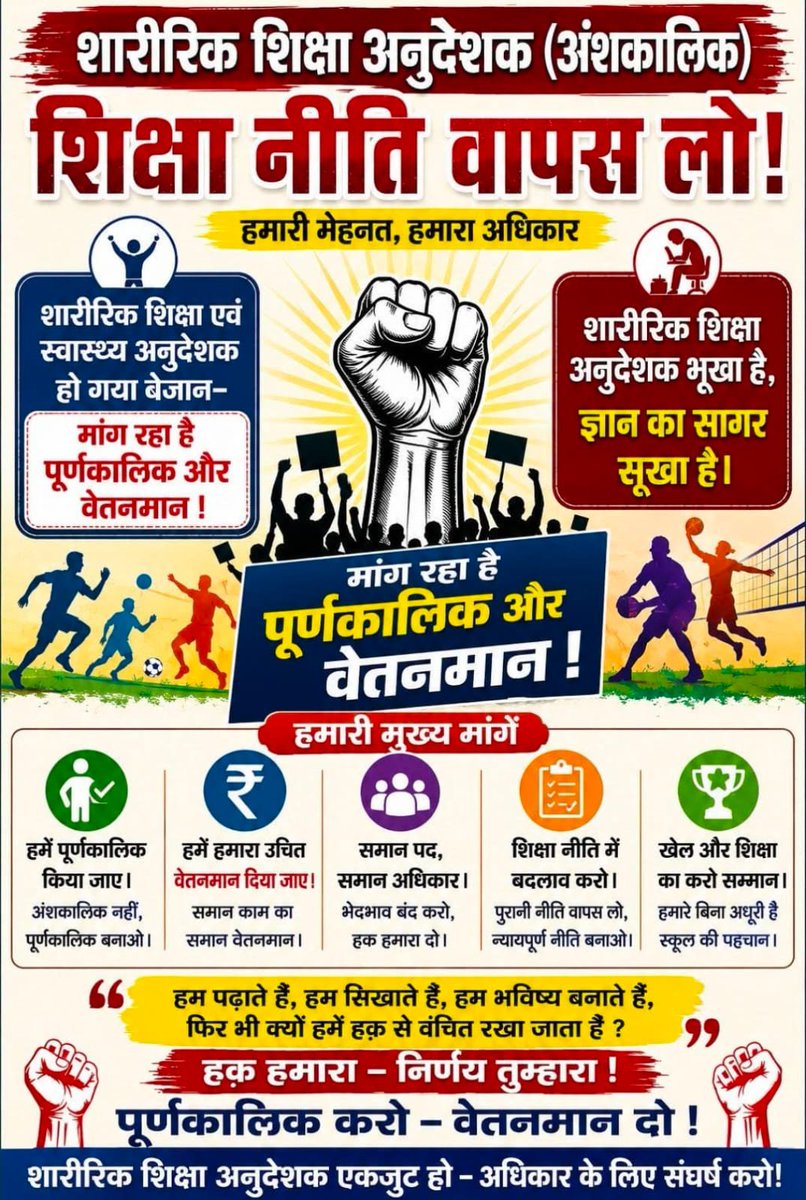 ABHISHE20093117's tweet photo. #कार्यशाला_सह_चिंतन_शिविर 
इस शिविर के माध्यम से माननीय मुख्यमंत्री जी एवं शिक्षा मंत्री जी निश्चित रूप से #शारीरिक_शिक्षा_एवं_स्वास्थ्य_अनुदेशक परिवार की चिंता दूर करने की कृपा करेंगें।🙏😭
#पूर्णकालिक  @samrat4bjp @mkrtiwari_bjp @RajnishJhakumar @RichaSharmaa18 @RajeshKumar_01 https://t.co/y8MtQUot1u