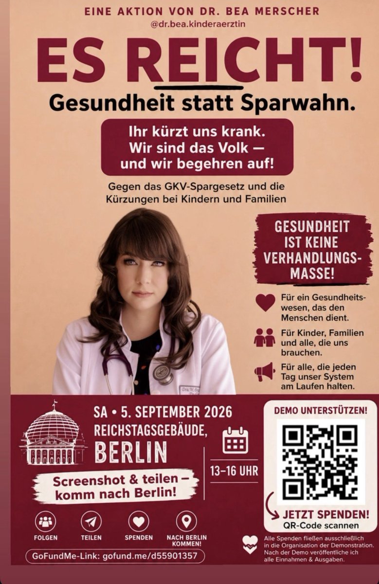 Lilianthau's tweet photo. Bekomme ich künftig noch rechtzeitig einen Arzttermin, wenn ich oder mein Kind krank sind? GKV-Beitragssatzstabilisierungsgesetz verschlechtert unsere Versorgung. Das ist keine Reform – das ist ein Sparprogramm auf Kosten der Patient*innen. Ich bin bei Beas Demo dabei: Du auch? https://t.co/WZdWaBSOeJ