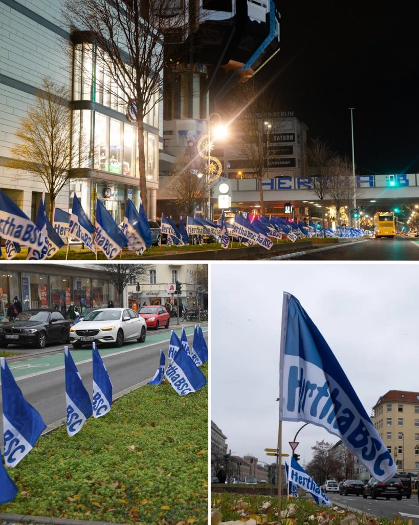 ultras_clips's tweet photo. 🇩🇪⚔️ Throwback to when the Hertha fan scene took derby prep to another level! Overnight, supporters planted 60,000 flags across all 12 districts of Berlin, transforming the entire city into a massive blue-and-white display hours before kickoff against Union. 🔵⚪️🔥 https://t.co/ZKaojliRXL