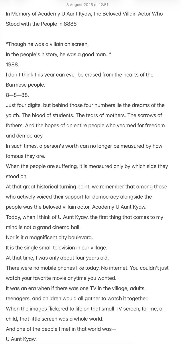 kyilwin_kk's tweet photo. A memorial to a Burmese actor U Aunt Kyaw who stood with people in 8-8-88 uprising https://t.co/s2AuAkoys3