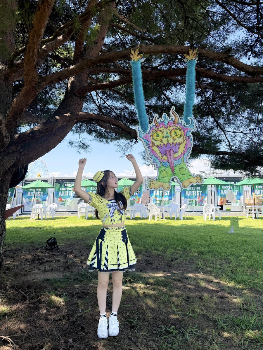 fujisawa_riko's tweet photo. #LuckyFes 
ありがとうございました〜🌞✨️

最っ高にたのしいフェスでした!!
夏、感じてもらえたかなー?
今日はマリン衣装でお届けしました💛

みなさま水分塩分とってくださいね😭 https://t.co/EOlvD0OHHm
