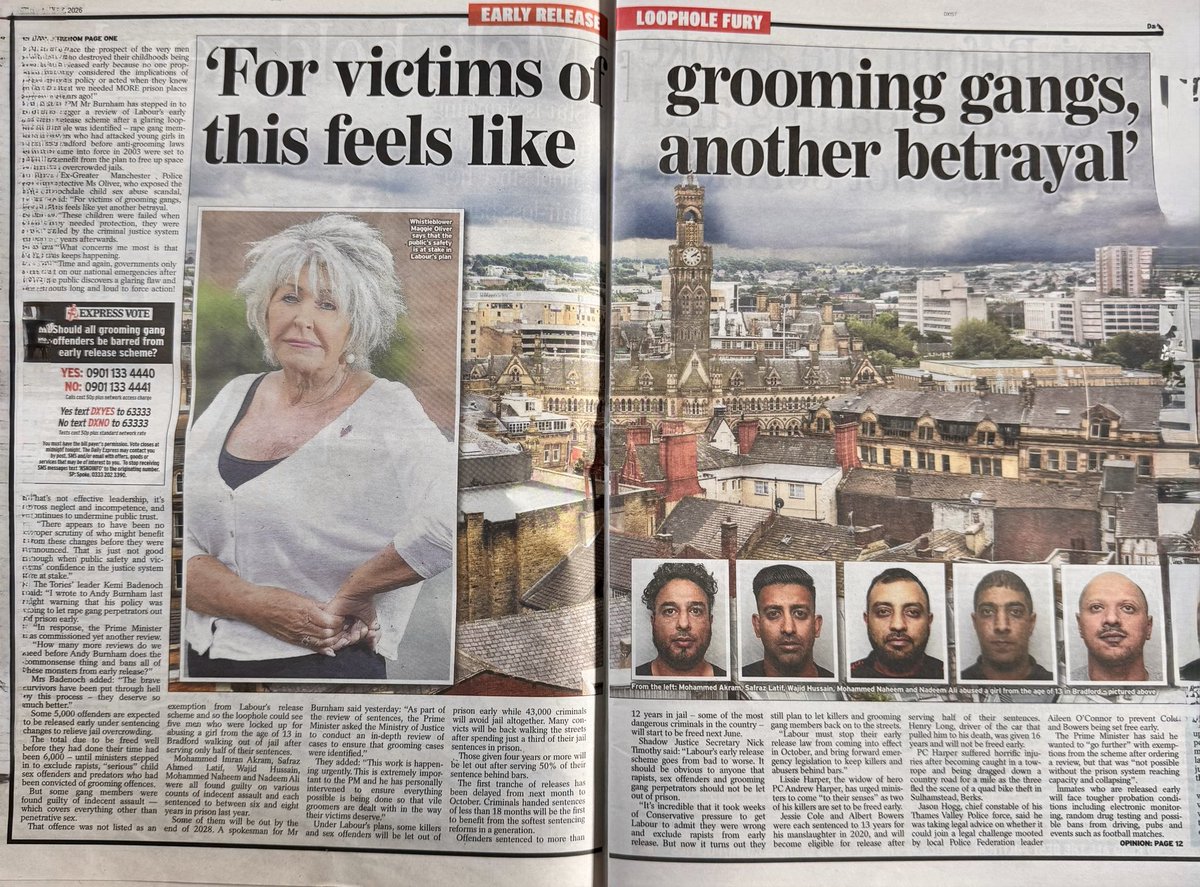 MaggieOliverUK's tweet photo. A front page story I contributed to with the @Daily_Express   published yesterday…. (Copied below but also link attached)

The incompetence we are seeing from our leaders is becoming a weekly, if not a daily, issue and it’s truly terrifying that our country is in such hands.

I actually don’t think this is new, I think that with so many ways for the public to now see through the “smokescreen” other than just msm it has become increasingly difficult for our public institutions to conceal these catastrophes…..

Of course I see it clearly within the criminal justice system because of my work (and in this I include police, cps, probation, parole, prisons, courts etc) but I have no doubt from what I already know that this is also prevalent in the nhs, post office, education 

How on earth did we allow our public services get to this place! And can we ever turn this tide is the real question.

https://t.co/Tw7S0FtBRA