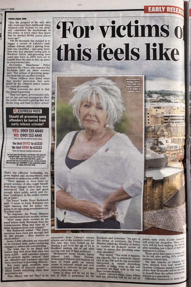 MaggieOliverUK's tweet photo. A front page story I contributed to with the @Daily_Express   published yesterday…. (Copied below but also link attached)

The incompetence we are seeing from our leaders is becoming a weekly, if not a daily, issue and it’s truly terrifying that our country is in such hands.

I actually don’t think this is new, I think that with so many ways for the public to now see through the “smokescreen” other than just msm it has become increasingly difficult for our public institutions to conceal these catastrophes…..

Of course I see it clearly within the criminal justice system because of my work (and in this I include police, cps, probation, parole, prisons, courts etc) but I have no doubt from what I already know that this is also prevalent in the nhs, post office, education 

How on earth did we allow our public services get to this place! And can we ever turn this tide is the real question.

https://t.co/Tw7S0FtBRA