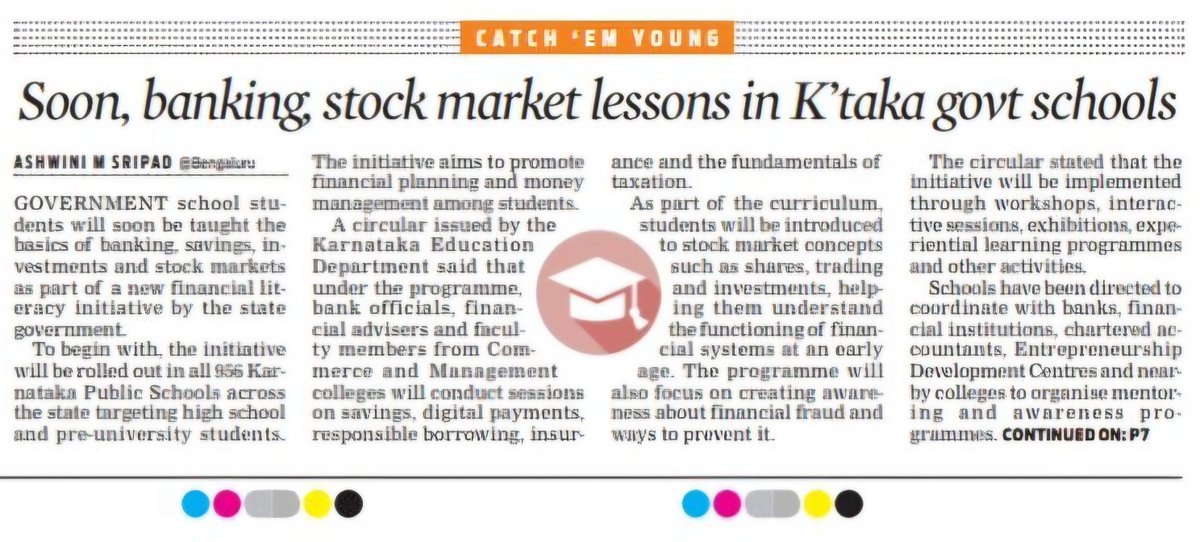 AshwiniMS_TNIE's tweet photo. Karnataka public school students will be introduced to stock market concepts such as shares, trading &amp; investments, helping them understand  functioning of financial systems at an early age. It will also focus on creating awareness about financial fraud
 https://t.co/pXrYDZXMT3 https://t.co/dYet06iQdL