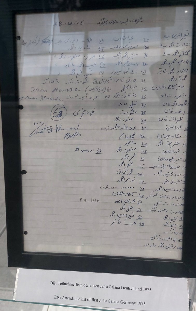 JalsaGermany's tweet photo. Around 70 people attended the first Jalsa Salana Germany.

This historic document shows part of the attendance list from the first #JalsaGermany, held in Hamburg in 1975. https://t.co/RNpZ34kvRC