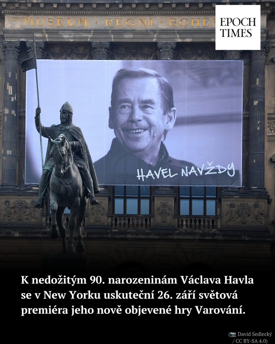 EpochTimesCZ's tweet photo. V New Yorku, v kulturním centru The 92nd Street Y na ostrově Manhattan, Havlovu dosud neznámou hru představí americký spisovatel Adam Gopnik formou scénického čtení.

Článek🔽
https://t.co/KIUTWXWAUw https://t.co/jYoJAfgzxf