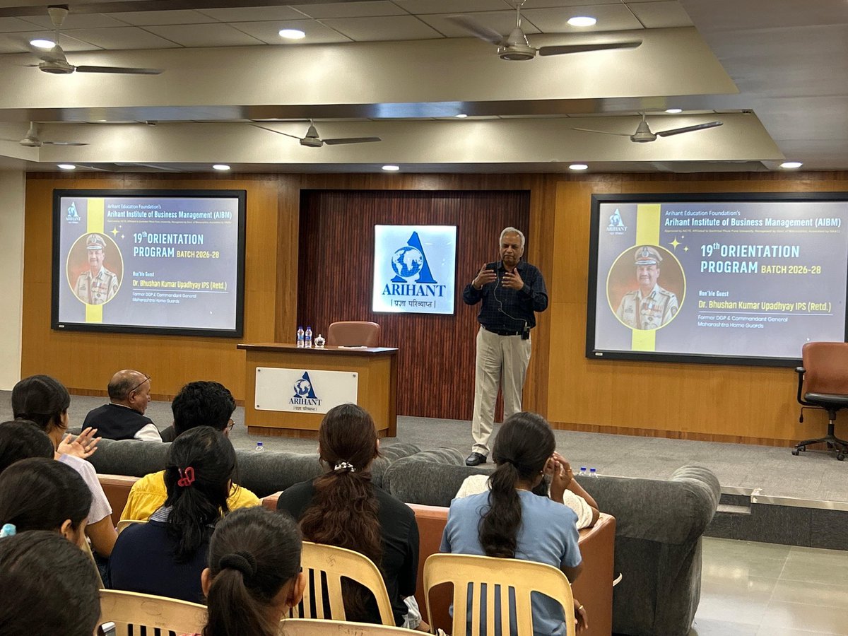 IPSBhushanKumar's tweet photo. Delivered a talk on Emotional Intelligence for the MBA students of the Arihant Institute of Business Management, Pune. https://t.co/UimAVNrGEc