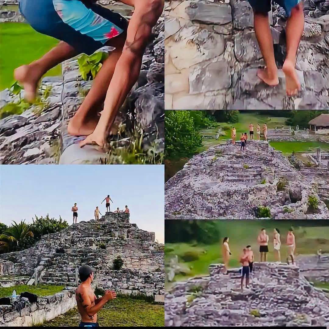 Seergiot3ck's tweet photo. 🚨🇲🇽 | OTRA VEZ ARGENTINOS...

En Cancún, un grupo de influencer argentinos fueron captados HACIENDO PARKOUR sobre estructuras arqueológicas mayas, pese a encontrarse en áreas restringidas.

Los tipos presumieron las acrobacias en sus redes sociales, ignorando las delimitaciones del INAH.

Al enterarse de la gravedad, bajaron los videos y desaparecieron sus perfiles.

Este tipo de saltos puede provocar DESGASTE y DAÑOS en estas estructuras que forman parte del patrimonio arqueológico de México.

Los argentinos en Quintana Roo ya hacen lo que les da su gana. 🤬