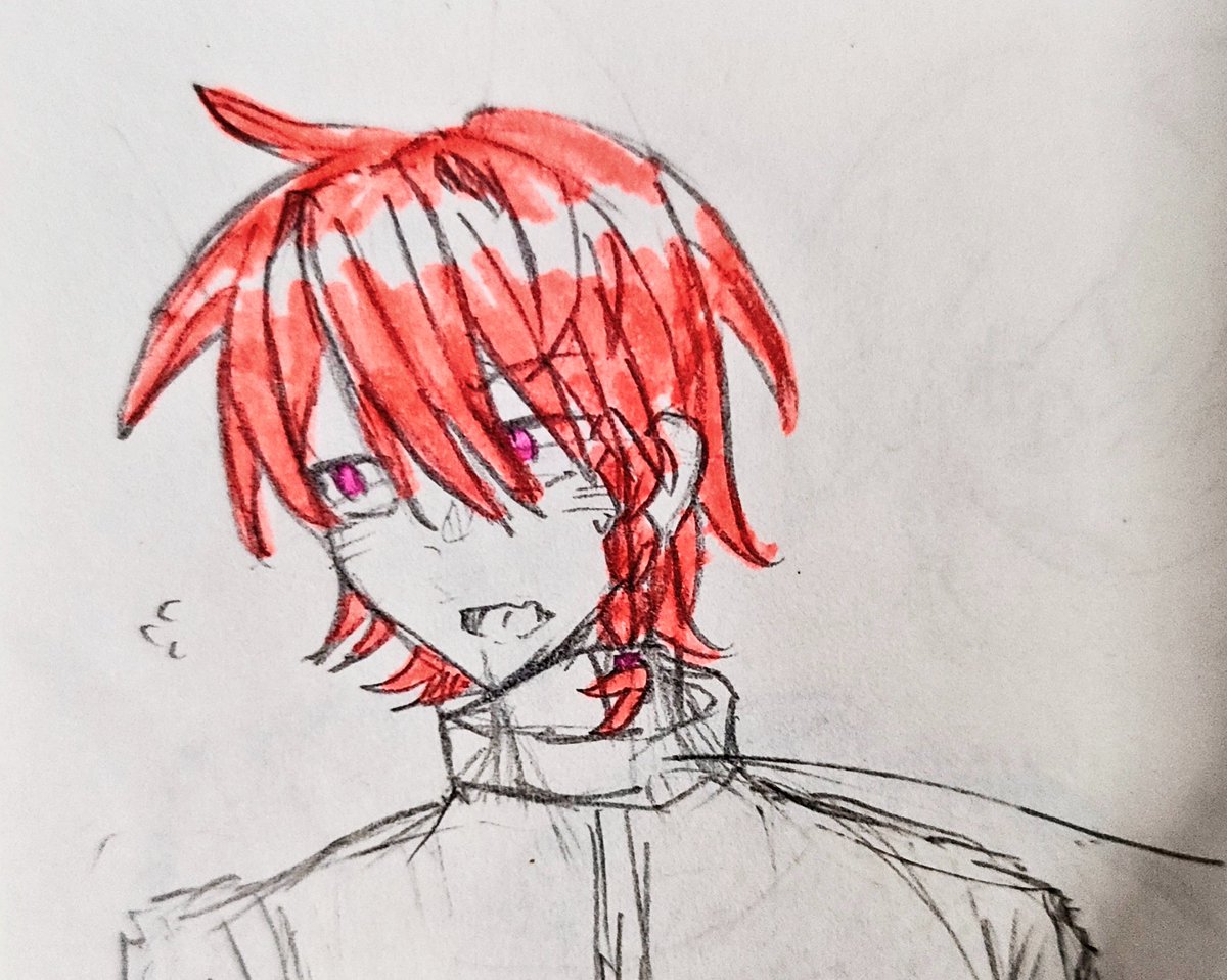 noWhiteDuck's tweet photo. #基地絵 #zeno_remake 
蓝红💙❤️
用荧光笔上的颜色，有点好用是怎么回事 https://t.co/QSM0jjqqjP