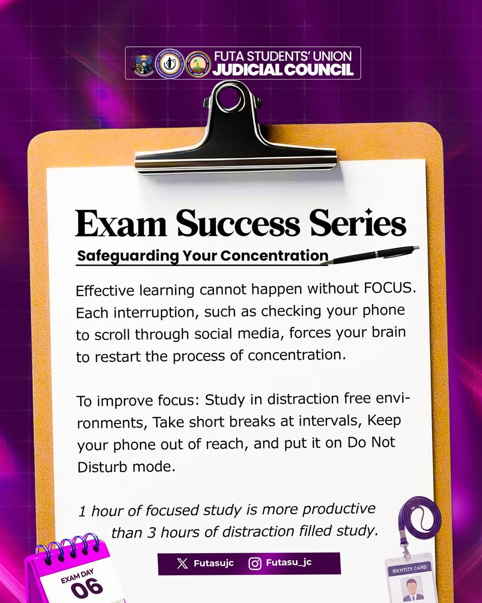 FutasuJc's tweet photo. Great minds,
Success is built on sustained concentration. One hour of focused study will always outweigh hours of distracted reading. Give your attention to what matters✨. https://t.co/euiQgNd4Ti