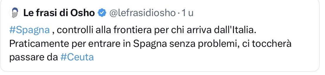 PeterQuiteTS's tweet photo. @baspaternotte @Denkjewel Spanje voert grenscontroles in voor reizigers uit Italië.
Italianen: “0m probleemloos Spanje binnen te komen, moeten we nu via #Ceuta” https://t.co/ThRJe2XwnL