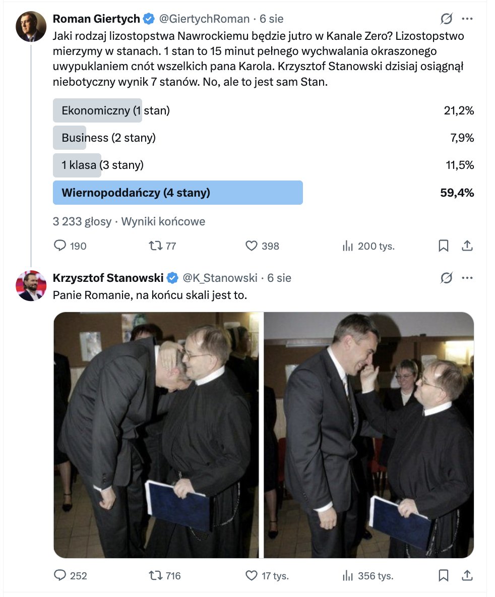 K_Stanowski's tweet photo. Co się stało z lajkami Romana Giertycha? Czyżby czyszczenie X z botów i trolli aż tak miało zarezonować? https://t.co/UWtr8khBiT