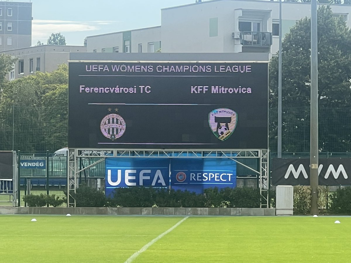 scottsas's tweet photo. #Scenesetter @UWCL qualifiers 3-4 place - Ferencvaros TC v KFF Mitrovica at TVE Kereluti Stadion Budapest - 10.00 kick off https://t.co/0FQL0Taiae