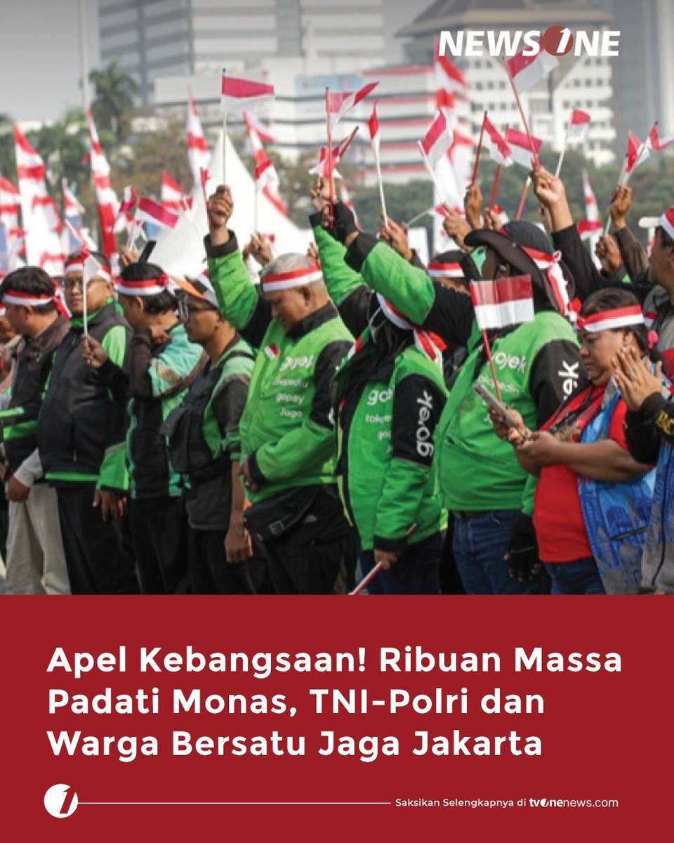 tvOneNews's tweet photo. Sekitar 11 ribu peserta mengikuti Apel Kebangsaan “Jaga Jakarta untuk Indonesia” di Lapangan Cawan Selatan, Monas, Jakarta Pusat, Sabtu (8/8/2026).

Simak selengkapnya di https://t.co/uP7p35bvdm
#HardNews_Viral #NewsOne #CariBeritaditvOne #JagaJakarta #Monas #TNI #Polri #NO02 https://t.co/I7WlDLozRw