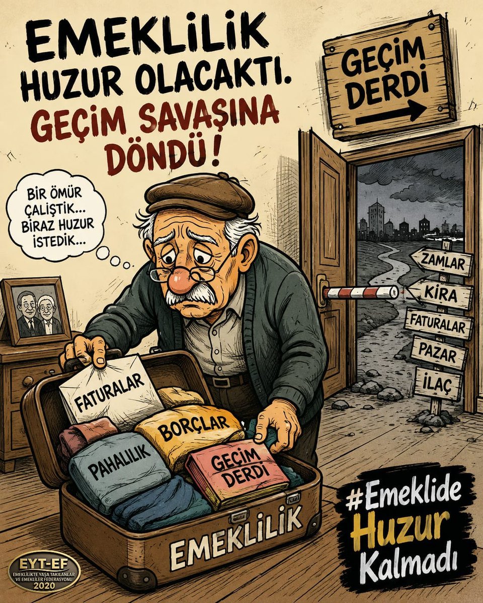 ArzuLastikci's tweet photo. EMEKLİ
👇
#EmeklideHuzurKalmadı

Huzur;
Lüks bir hayat değil,
Yarının kaygısını taşımamaktır.

Milyonların hayatından huzuru söküp aldınız.
Nefesini daralttınız.

#Emekli nin sofrasını küçülterek,
Ülkenin refahını büyütemezsiniz.

#5000KısmideHuzurKalmadı
@RTErdogan
@isikhanvedat https://t.co/BizkToF1Ml