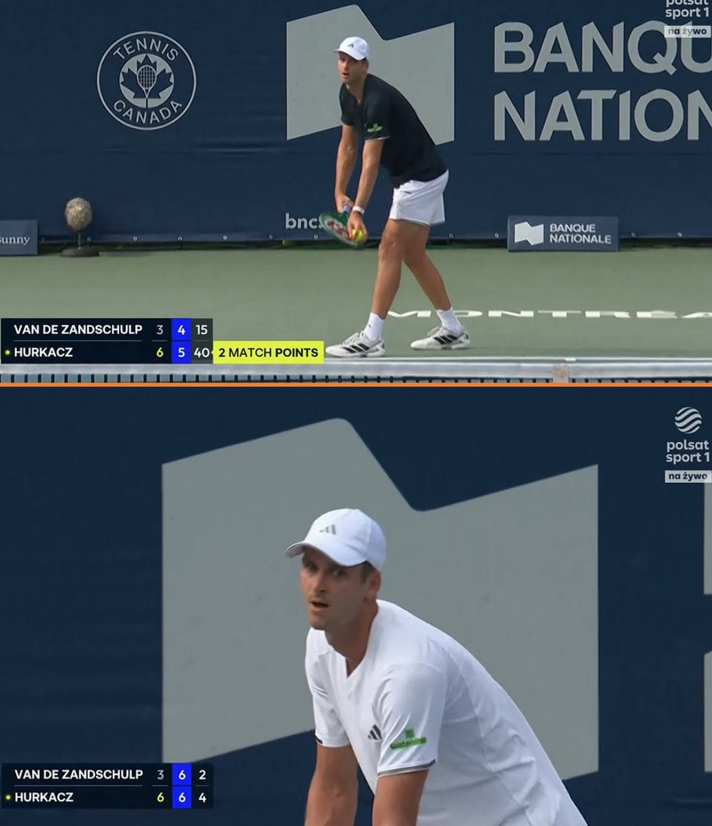 dar_kuczynski's tweet photo. Nadal ciężko w to uwierzyć, ale niestety taki jest ten sport. Dwie piłki meczowe przy własnym podaniu nawet dla takiego specjalisty od serwisu jakim jest #huberthurkacz to czasem zbyt mało. Zepsuty slajs na długość i podwójny błąd serwisowy. Następnie mecz zupełnie się odwrócił. https://t.co/v6q3fajQz3