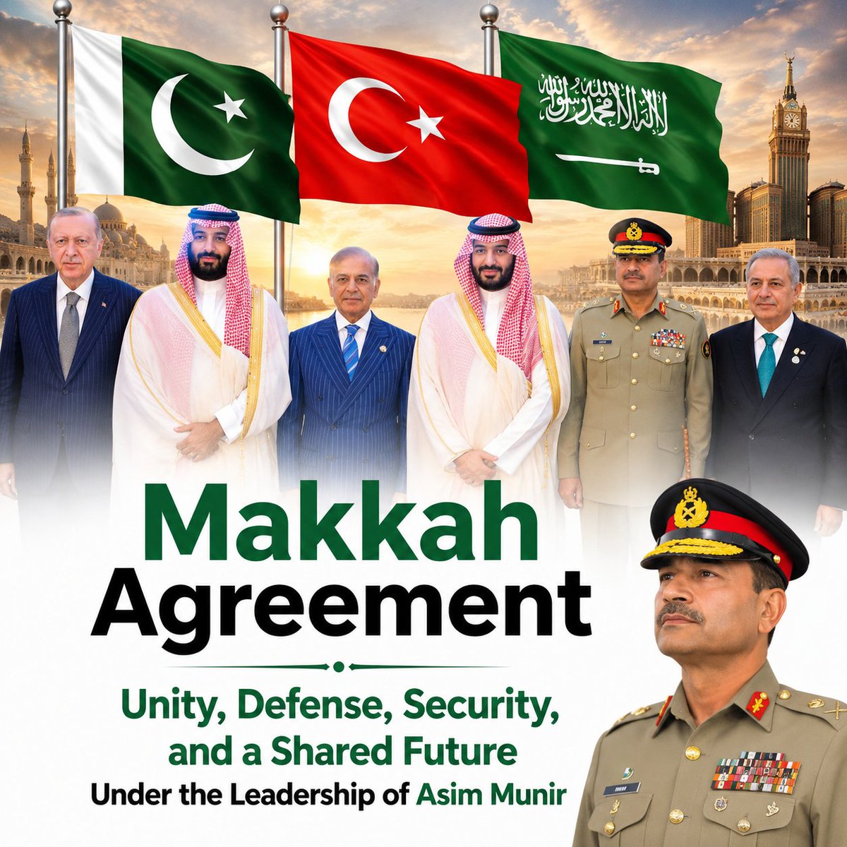 YuaMikami32's tweet photo. Under his leadership, Pakistan continued efforts to build stronger mechanisms for mutual defence and security.
#MakkahAgreement
#CDFForRegionalPeace
#PrideOfMuslimsCDFAsimMunir
#سالار_امت_عاصم_منیر https://t.co/EBQc0ebKjW
