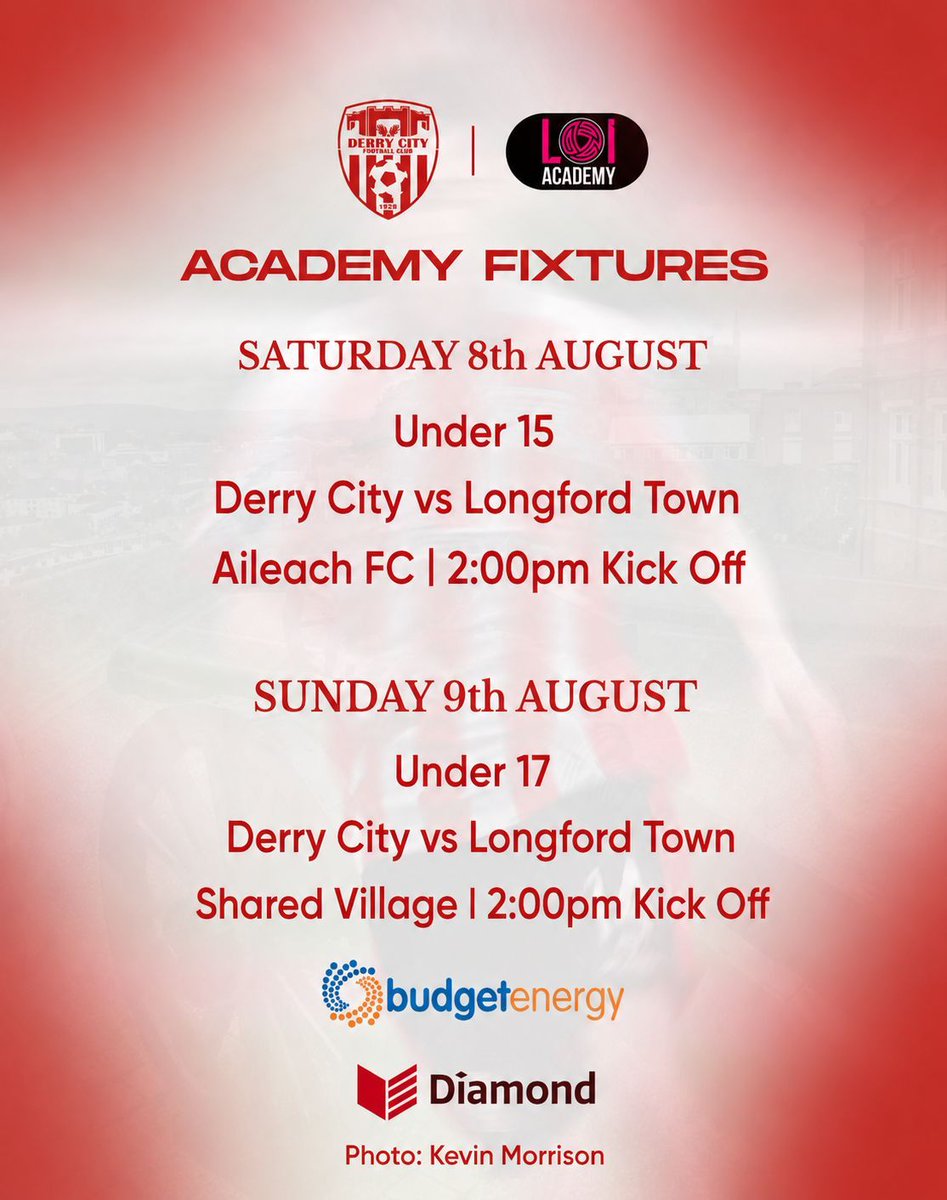 derrycityfc's tweet photo. 🗓️ Academy fixtures this weekend https://t.co/THJCnHCWCV