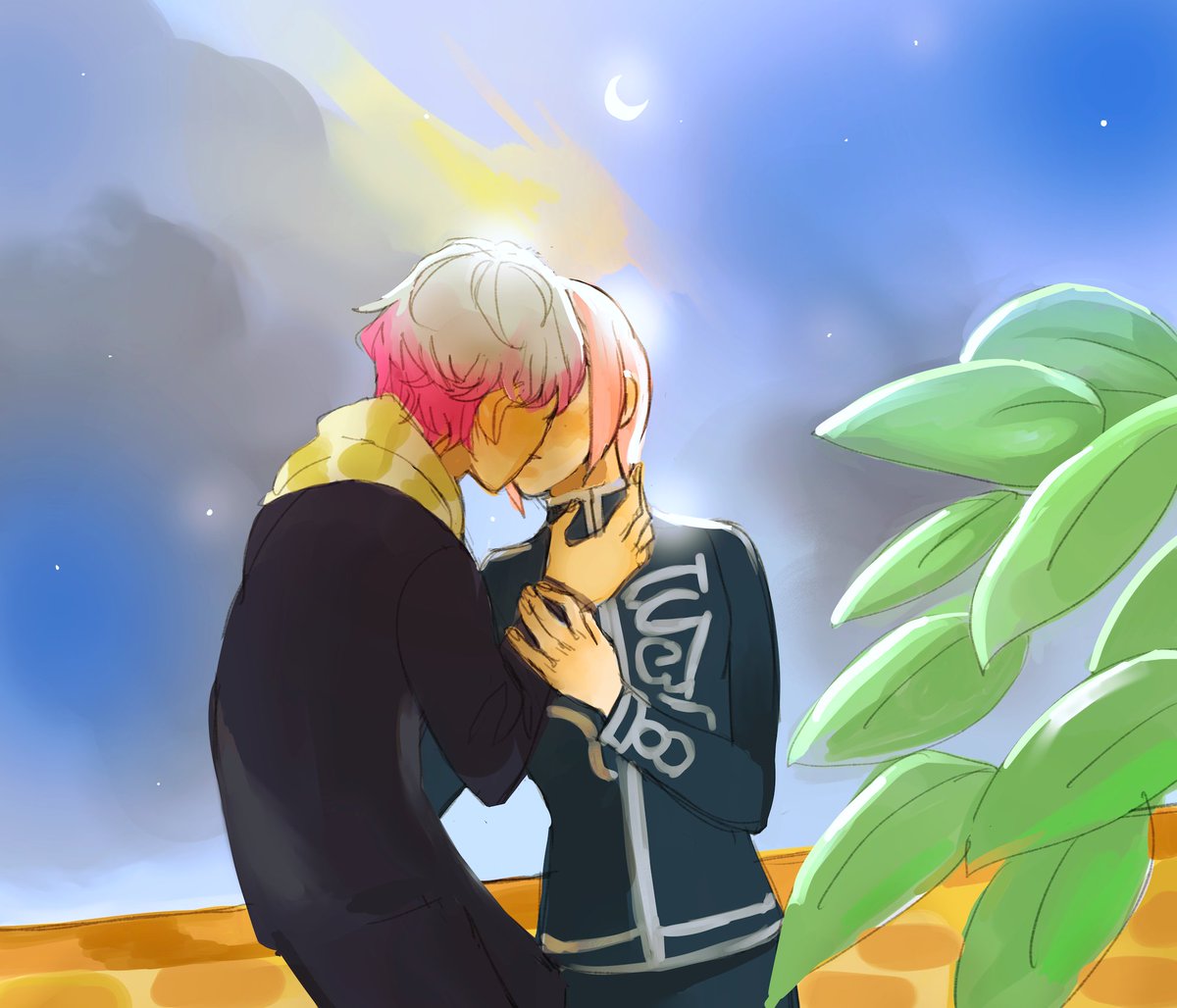 kasaikisa's tweet photo. a kiss over the wall https://t.co/lLuIjZKvAt