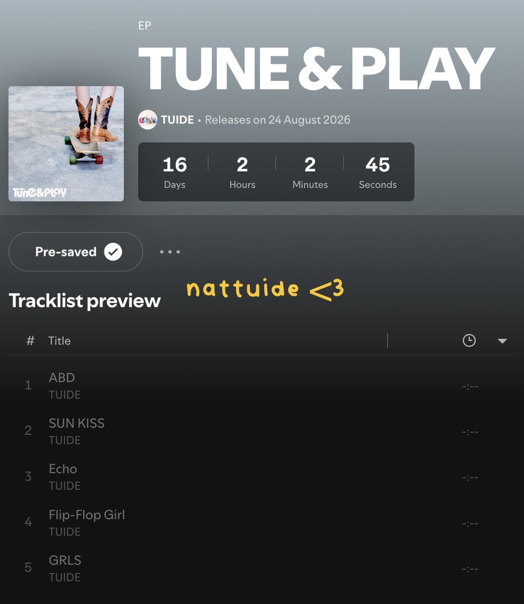 nattuide's tweet photo. Have you pre-save TUNE &amp; PLAY?? 😍😍
Link:  https://t.co/8A6gCW7rdy

#TUIDE #튜이드 https://t.co/sBBDCFYi1f