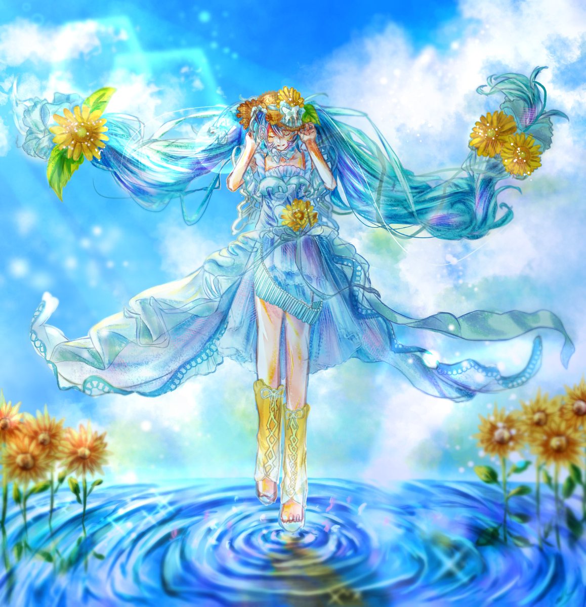 otlxg's tweet photo. 初音ミク
 #絵が伸びないから頼むそーた
 #イラスト https://t.co/LlBN14gOlb