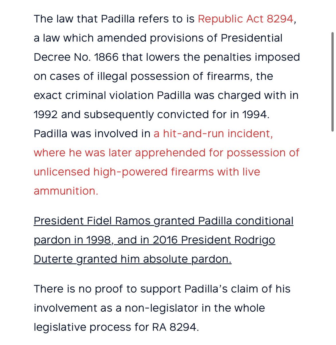 jesusfalcis's tweet photo. ❌ Mariel Padilla: “Kahit nasa Bilibid si Robin Padilla nuon eh nakapasa siya ng batas.”

✅ Fact Check: FALSE.

Robin Padilla did not pass a law while in prison. Hindi pa siya Senador nuon.

Resibos
⬇️ https://t.co/Dsd9r7poep