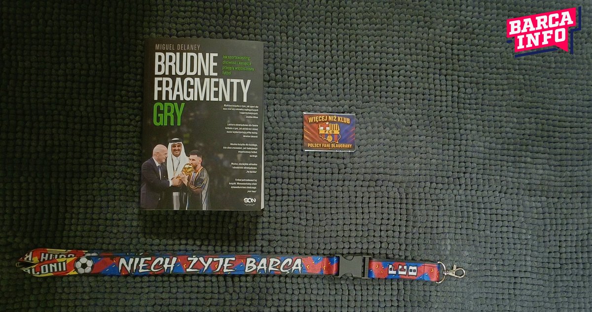 _BarcaInfo's tweet photo. 🎁 𝐊𝐎𝐍𝐊𝐔𝐑𝐒 🎁

💥 Dziś do wygrania nowa książka, nowy magnes oraz smycz FC Barcelony! 📚 

👉 Jeśli chcesz wziąć udział to warunki konkursu są następujące:  

✅ Zaobserwuj profil @_BarcaInfo 
❤️ Polub Tweeta 
🔃 RT 
💬 Komentarz 

ℹ️ Dziś po meczu zostanie wylosowana jedna osoba do której trafi nagroda! 🫡

🏪 Książka ''Brudne fragmenty gry. Jak sportswashing, chciwość i korupcja przejęły współczesny futbol'' jest dostępna w ramach #reklama na 👉 https://t.co/AxXnZdotLk