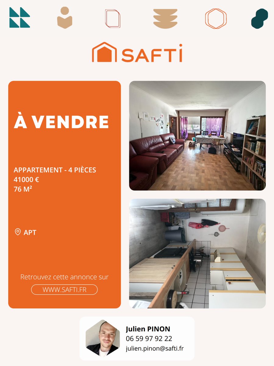 julyen91's tweet photo. ✨ Bien à vendre | APT 📍

Situé à Apt (84400), ce charmant appartement bénéficie d'une exposition plein Sud et Sud-Ouest, offrant une luminosité naturelle tout au long de la journée. Aux abords des commerces, des écoles et des transports en (...) https://t.co/yv5DpfxFqw