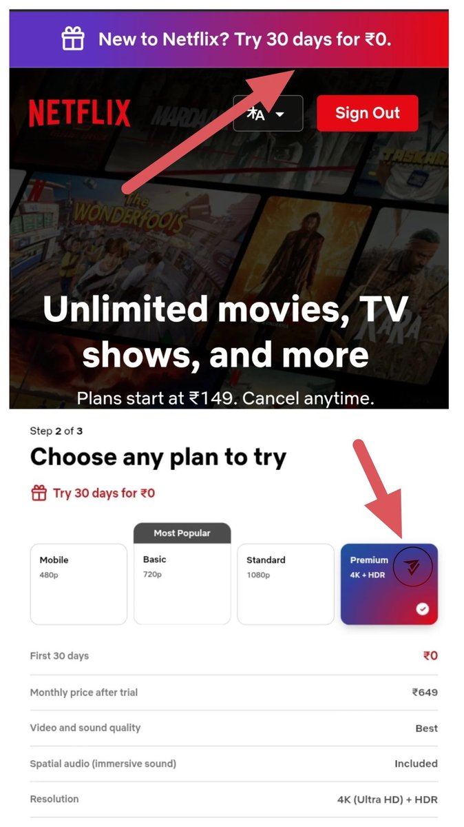ShopTell_'s tweet photo. 🔥 FREE Netflix for FULL 30 Days in India right now!

New accounts are getting “Try 30 days for ₹0”

Thread 🧵 on how to claim it in under 1 minute 👇 https://t.co/HOJaU2RFhT