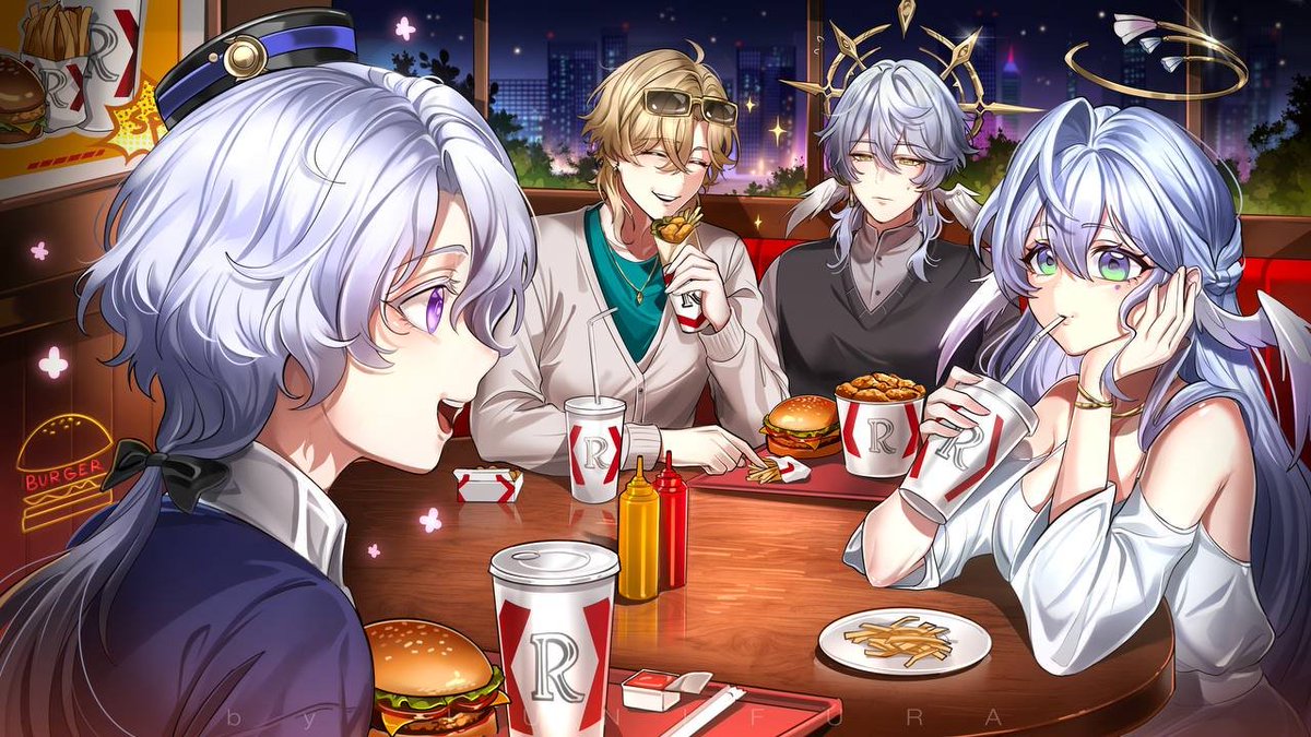 StarRailVerse1's tweet photo. New Misha, Aventurine, Sunday &amp; Robin Illustration!

-From ROSTIC'S x HSR collab
-Artist: lunifura

#HonkaiStarRail https://t.co/oJ3bADLGxn