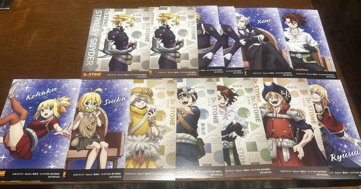 KicCamera's tweet photo. 【交換】Dr.STONE ドクスト アニメイト オンリーショップ オリショ 特典

譲:龍水、SAI、クロム、羽京、スイカ、コハク、ゼノ、スタンリー

求:千空＞＞＞ゲン

本日19時以降池袋手渡し優先。検索からでもお気軽にお声掛けください。 https://t.co/ai0fHXhPih