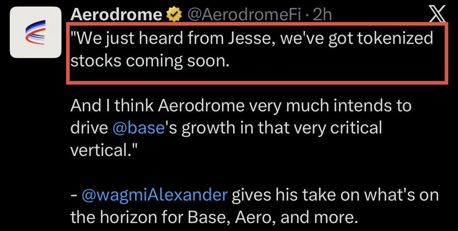 tokyouxbt's tweet photo. We might be getting closer to $BASE than people think.

The community is watching two major developments:

→ RWA expansion on Base
→ The Base Cobalt upgrade

And now there's even more attention after the latest @aeroxyz post and Jesse Pollak mentioning it during the builders call.

Nothing confirms a $BASE airdrop or TGE yet.

But if you're watching Base closely, these are definitely developments worth paying attention to.

The next few months could get very interesting.